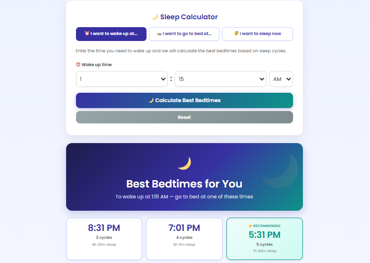 Sleep Calculator