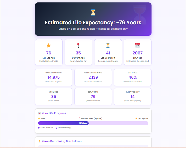Death Age Calculator