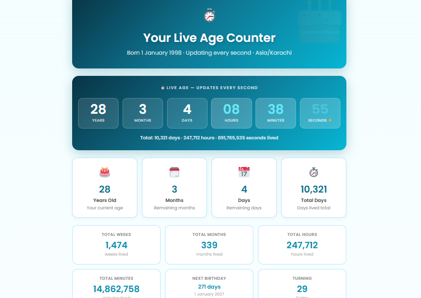 Live Age Counter